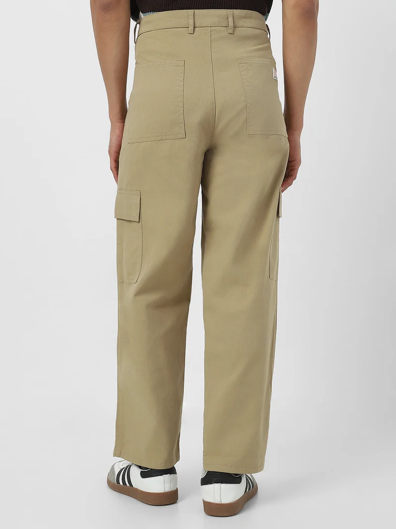 Urbano Fashion  Urbano Fashion Men's Light Olive Loose Baggy Fit Solid Cargo Chino Pant with 6 Pockets Non-Stretchable for Men | Best Price UAE